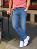 Men's Blue Slim Fit Solid Casual Jeans