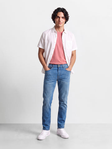 Men's Blue Slim Fit Solid Casual Jeans