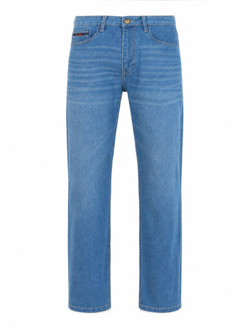 Men's Blue Slim Fit Solid Casual Jeans