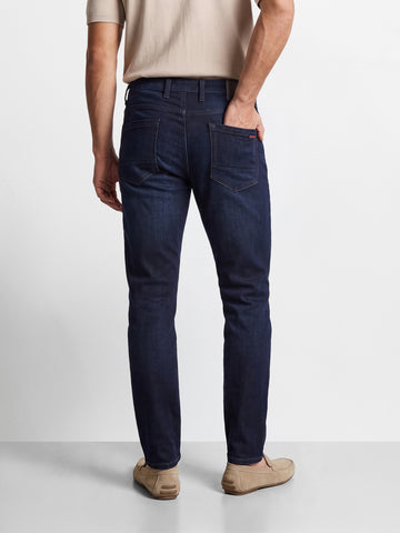 Men's Navy Slim Fit Solid Casual Jeans