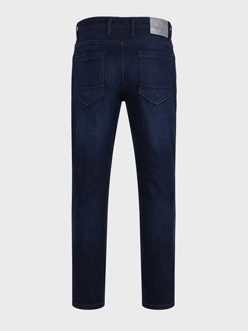 Men's Navy Slim Fit Solid Casual Jeans