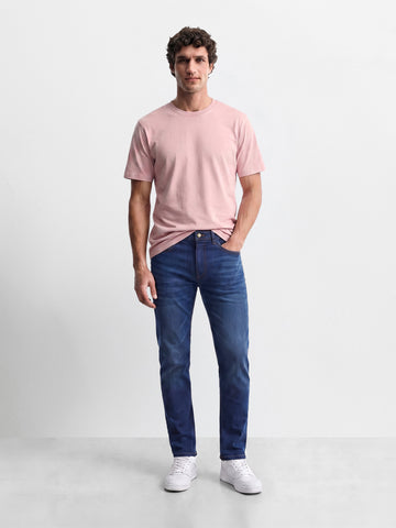 Men's Blue Slim Fit Solid Casual Jeans