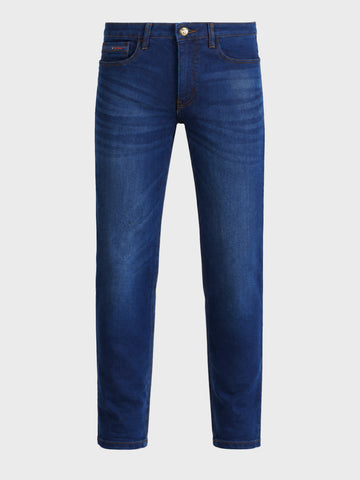 Men's Blue Slim Fit Solid Casual Jeans