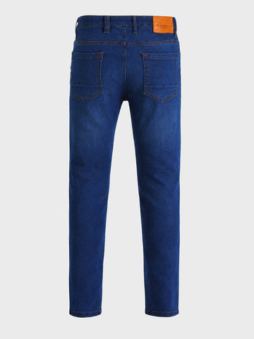 Men's Blue Slim Fit Solid Casual Jeans