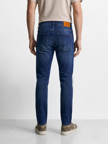 Men's Blue Slim Fit Solid Casual Jeans