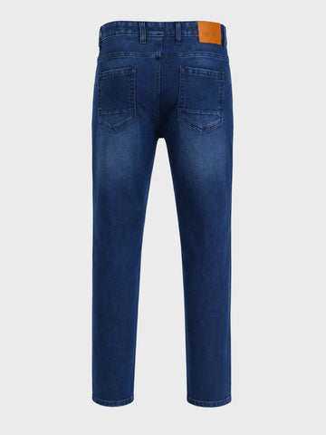 Men's Blue Slim Fit Solid Casual Jeans
