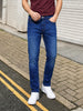 Men's Blue Slim Fit Solid Casual Jeans