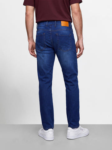 Men's Blue Slim Fit Solid Casual Jeans