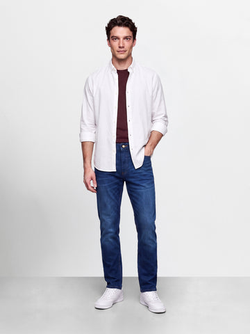 Men's Blue Slim Fit Solid Casual Jeans