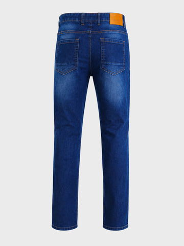 Men's Blue Slim Fit Solid Casual Jeans
