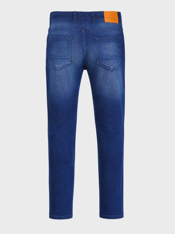 Men's Blue Slim Fit Solid Casual Jeans