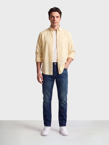 Men's Blue Slim Fit Solid Casual Jeans