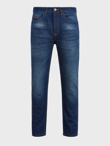Men's Blue Slim Fit Solid Casual Jeans