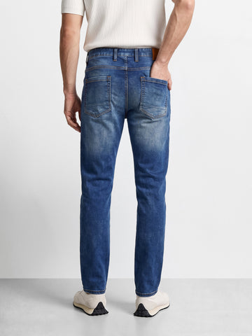 Men's Blue Slim Fit Solid Casual Jeans