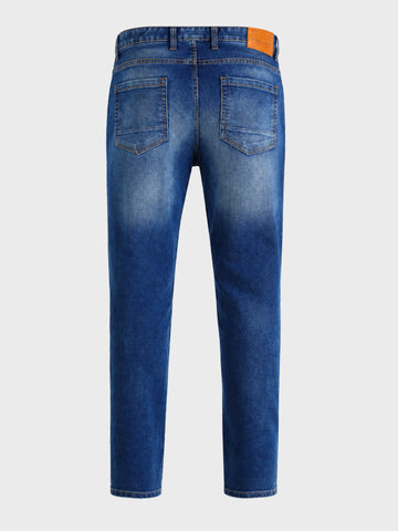 Men's Blue Slim Fit Solid Casual Jeans