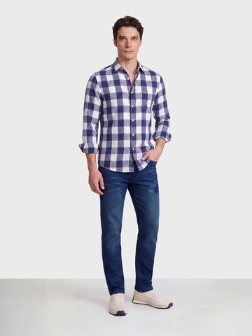 Men's Blue Slim Fit Solid Casual Jeans