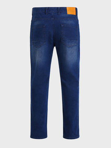 Men's Blue Slim Fit Solid Casual Jeans