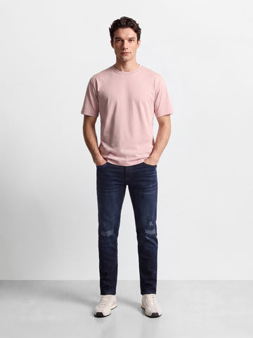 Men's Blue Slim Fit Solid Casual Jeans