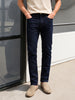 Men's Navy Blue Slim Fit Solid Casual Jeans