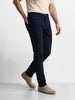 Men's Navy Blue Slim Fit Solid Casual Jeans