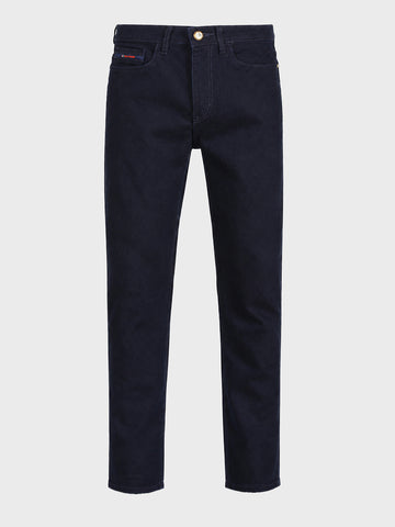 Men's Navy Blue Slim Fit Solid Casual Jeans