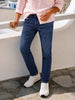 Men's Blue Slim Fit Solid Casual Jeans