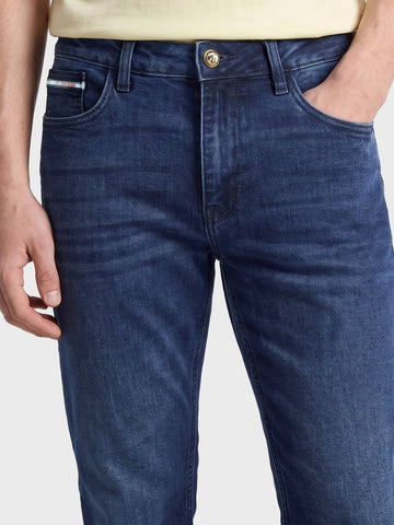 Men's Blue Slim Fit Solid Casual Jeans