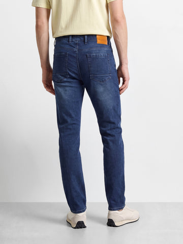 Men's Blue Slim Fit Solid Casual Jeans