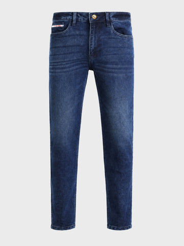 Men's Blue Slim Fit Solid Casual Jeans