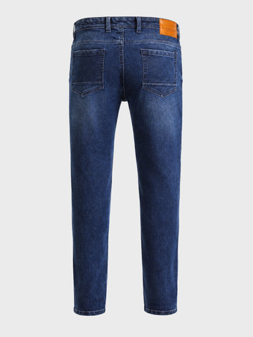 Men's Blue Slim Fit Solid Casual Jeans