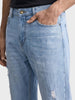 Men's Blue Regular Fit Solid Street Wear Jeans