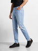Men's Blue Regular Fit Solid Street Wear Jeans