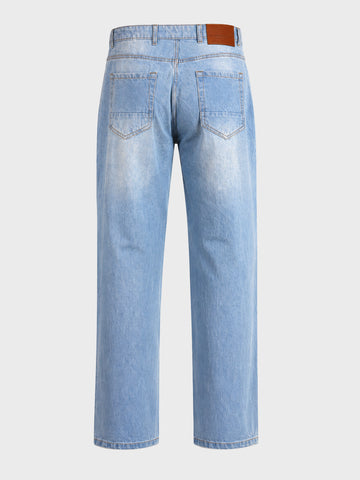 Men's Blue Regular Fit Solid Street Wear Jeans