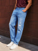 Men's Blue Regular Fit Solid Street Wear Jeans