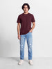 Men's Blue Regular Fit Solid Street Wear Jeans