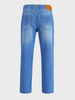 Men's Blue Dad Fit Solid Street Wear Jeans