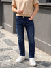 Men's Blue Slim Fit Solid Street Wear Jeans