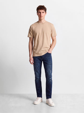 Men's Blue Slim Fit Solid Street Wear Jeans