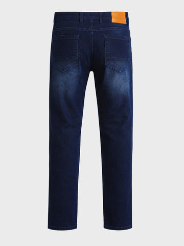 Men's Blue Slim Fit Solid Street Wear Jeans