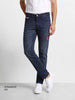 Men's Dark Blue Straight Fit Solid Street Wear Jeans