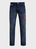 Men's Dark Blue Straight Fit Solid Street Wear Jeans