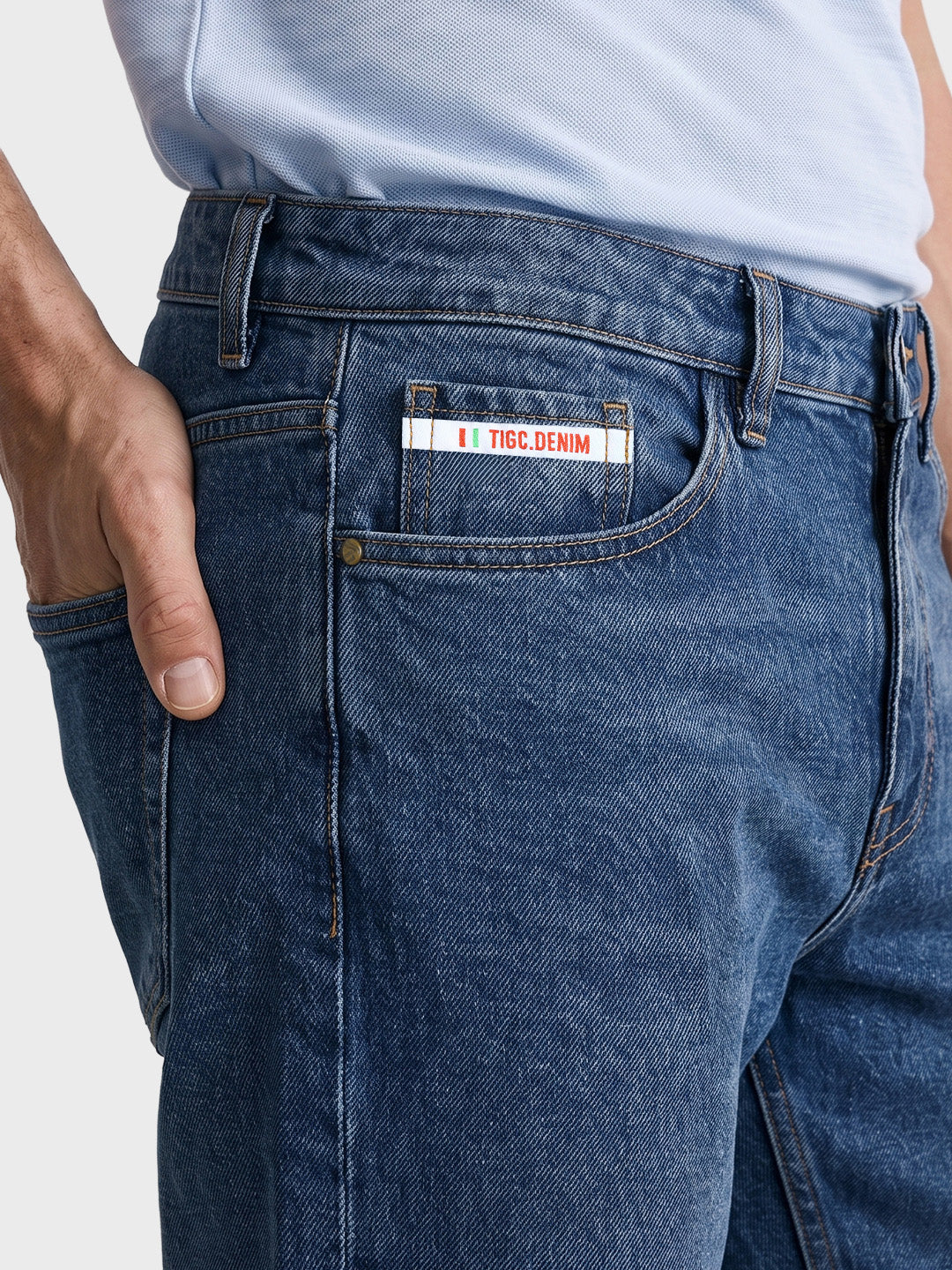 Men's Blue Slim Fit Solid Casual Jeans