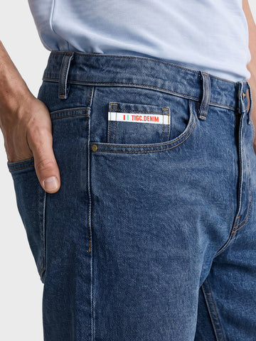 Men's Blue Slim Fit Solid Casual Jeans