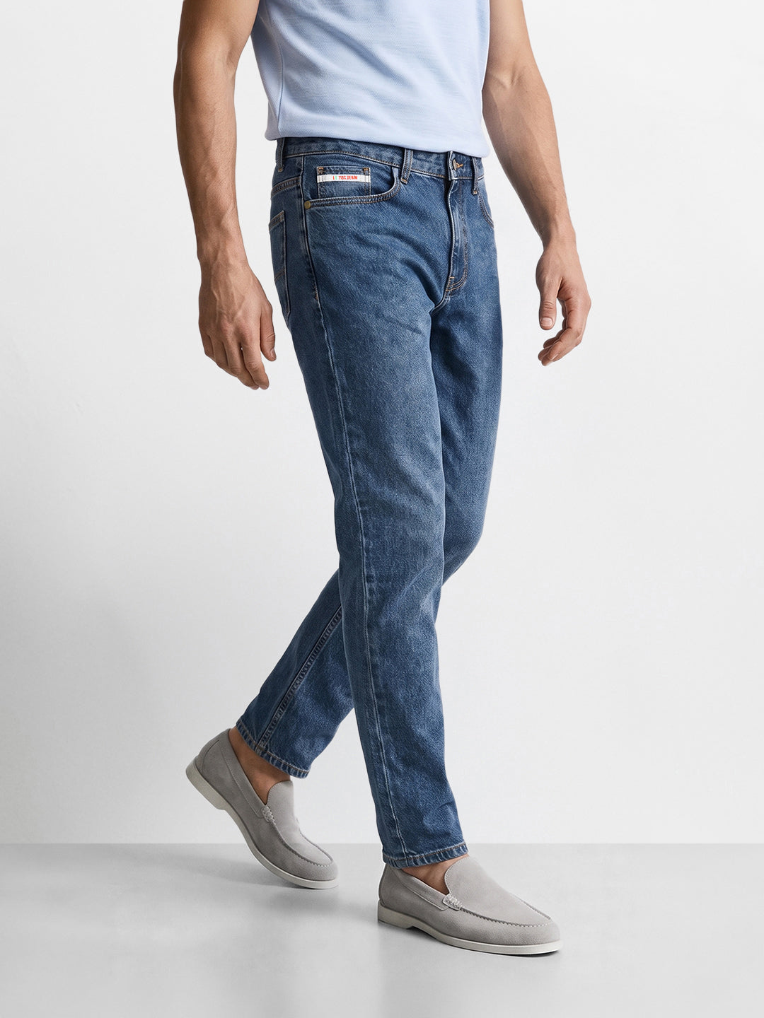 Men's Blue Slim Fit Solid Casual Jeans