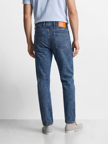 Men's Blue Slim Fit Solid Casual Jeans