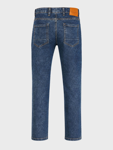 Men's Blue Slim Fit Solid Casual Jeans