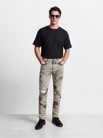 Men's Grey Slim Fit Solid Street Wear Jeans