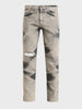 Men's Grey Slim Fit Solid Street Wear Jeans