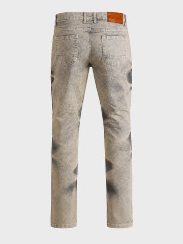 Men's Grey Slim Fit Solid Street Wear Jeans