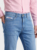 Men's Blue Slim Fit Solid Casual Jeans